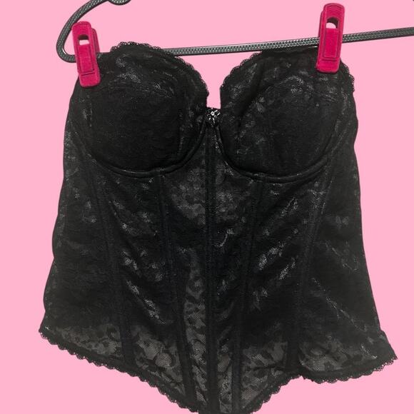 Necessary Objects Black lace corset top Lingerie 90s vintage - Picture 1 of 8